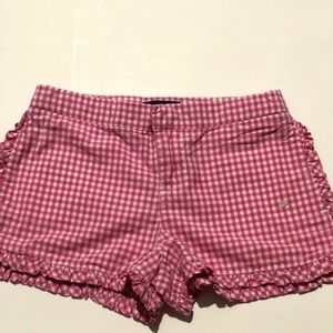 Girls Ralph Lauren White and Pink Checkered Shorts